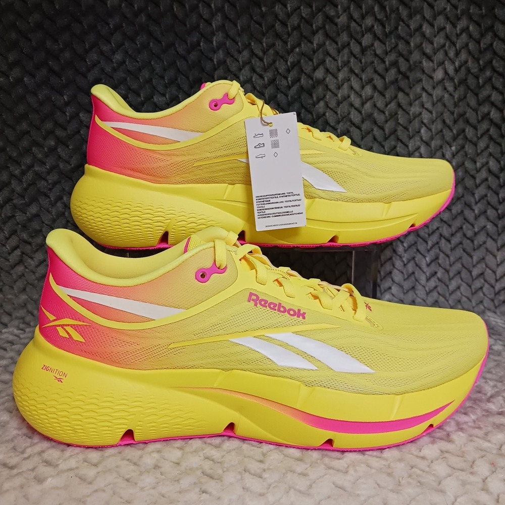Reebok Zignition Women's Running Shoes Electric Yellow Atomic Pink Size 11.5